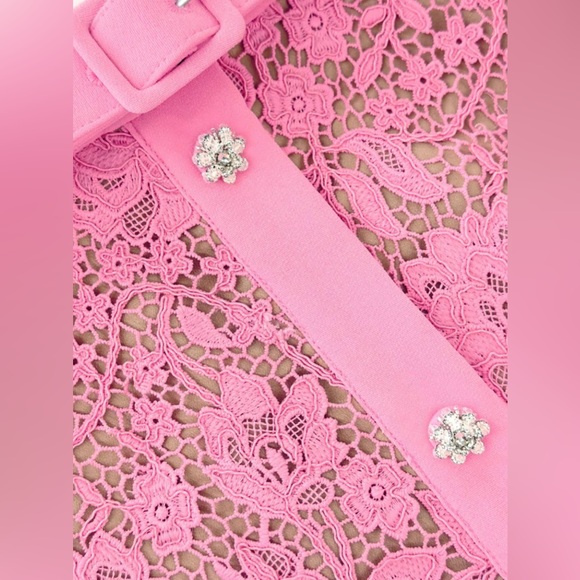 Self Portrait nwt Elegant Pink Lace Skirt - Picture 2 of 16